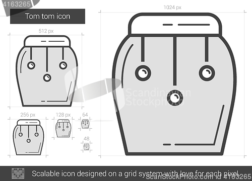 Image of Tom tom line icon.