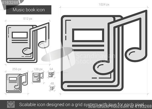 Image of Music book line icon.