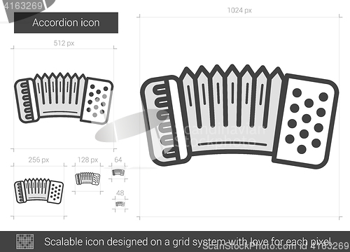 Image of Accordion line icon.