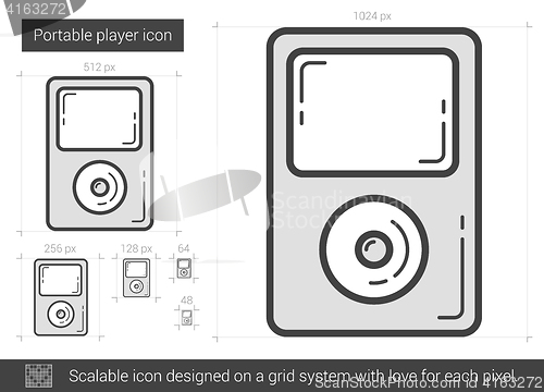 Image of Portable player line icon.