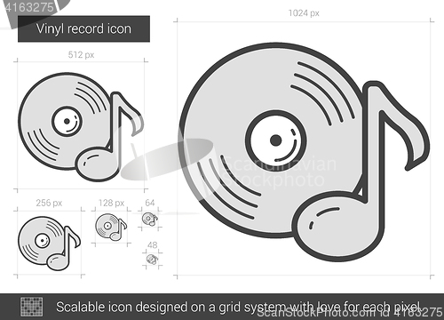 Image of Vinyl record line icon.