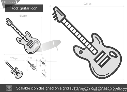 Image of Rock guitar line icon.