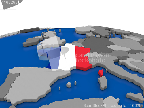 Image of France on 3D globe