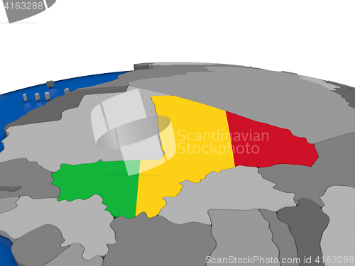 Image of Mali on 3D globe