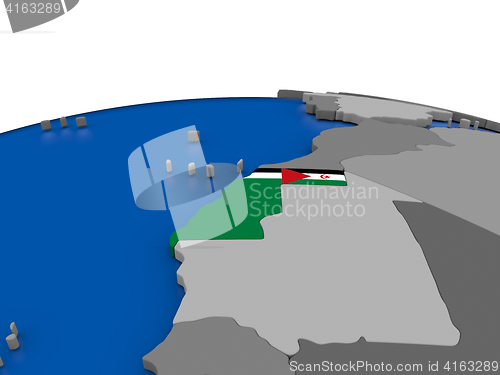 Image of Western Sahara on 3D globe