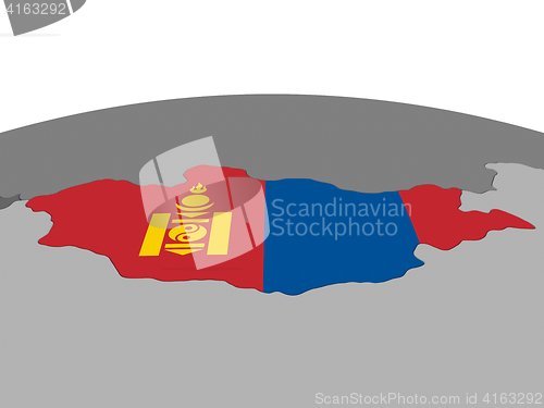 Image of Mongolia on 3D globe