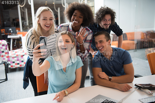Image of Multiethnic startup business team on meeting