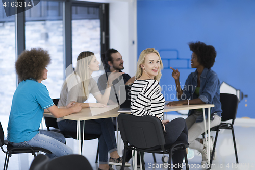 Image of Multiethnic startup business team on meeting