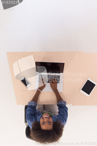 Image of top view of informal african american Businesswoman