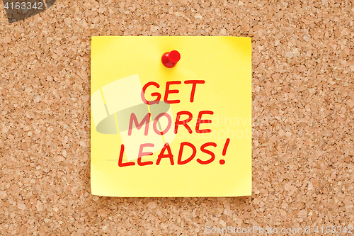 Image of Get More Leads On Yellow Sticky Note