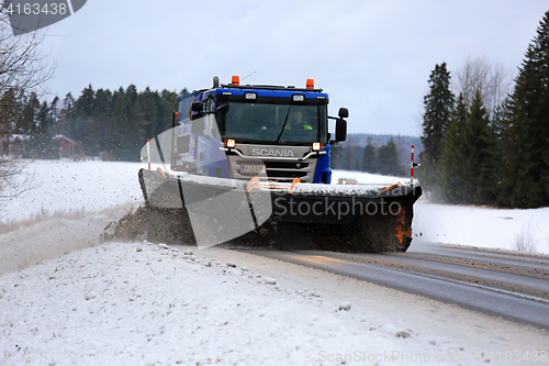 Image of Scania Snowplow Truck at Work