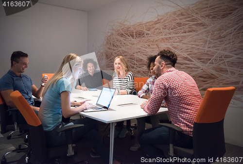 Image of Multiethnic startup business team on meeting