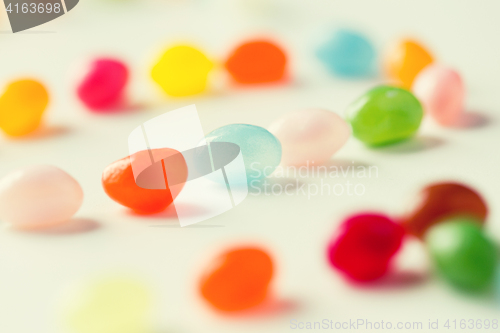 Image of close up of jelly beans candies on table