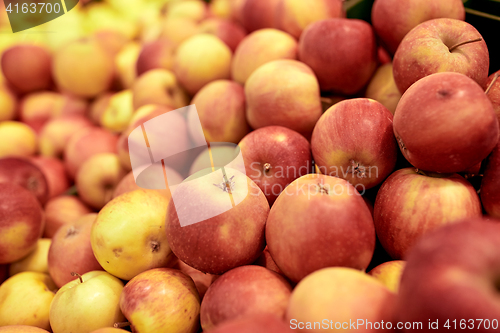 Image of ripe apples at grocery store or market