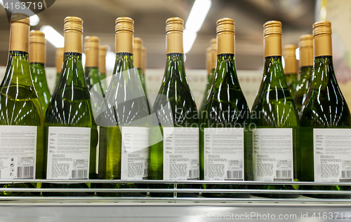 Image of close up of bottles at liquor store