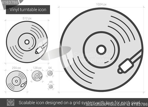 Image of Vinyl turntable line icon.