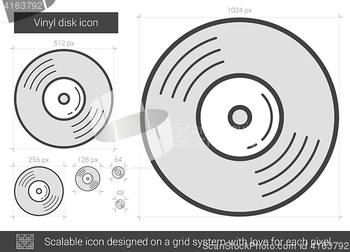 Image of Vinyl disk line icon.