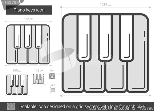 Image of Piano keys line icon.