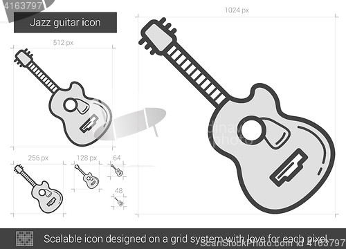 Image of Jazz guitar line icon.