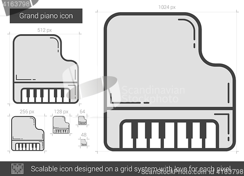 Image of Grand piano line icon.