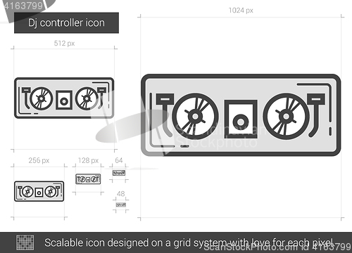 Image of Dj controller line icon.