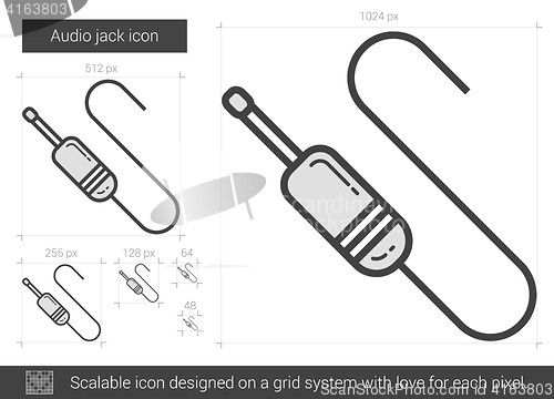 Image of Audio jack line icon.