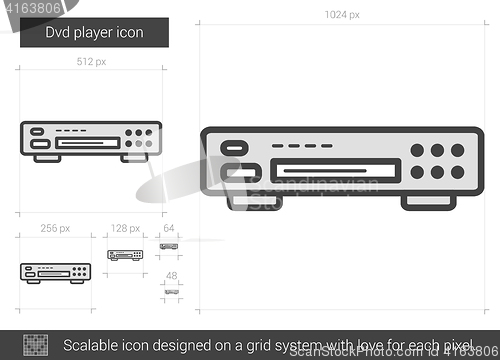 Image of Dvd player line icon.