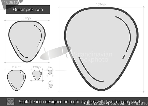 Image of Guitar pick line icon.