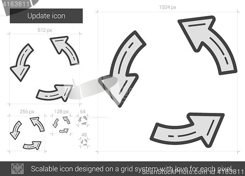 Image of Update line icon.