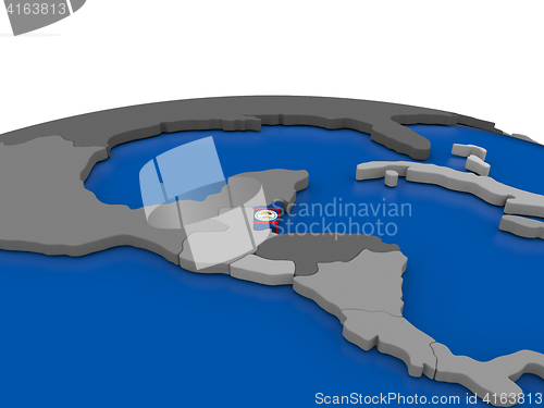 Image of Belize on 3D globe