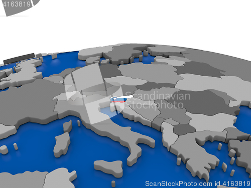 Image of Slovenia on 3D globe