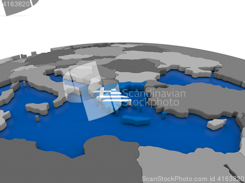 Image of Greece on 3D globe