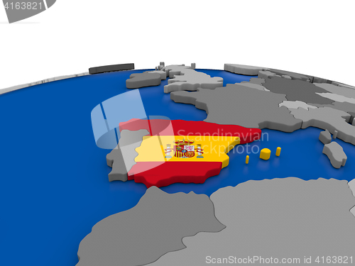 Image of Spain on 3D globe