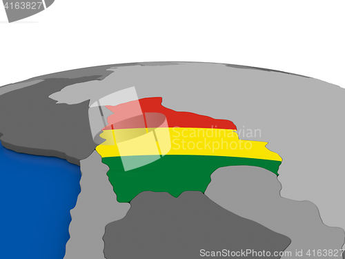 Image of Bolivia on 3D globe