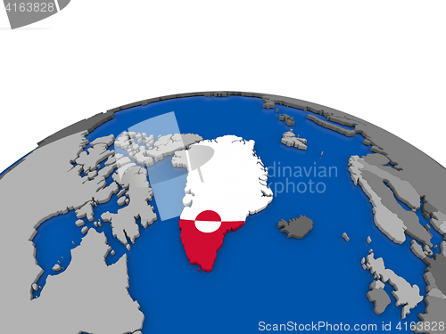 Image of Greenland on 3D globe