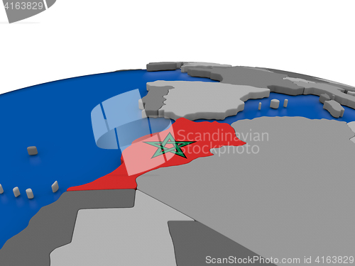 Image of Morocco on 3D globe