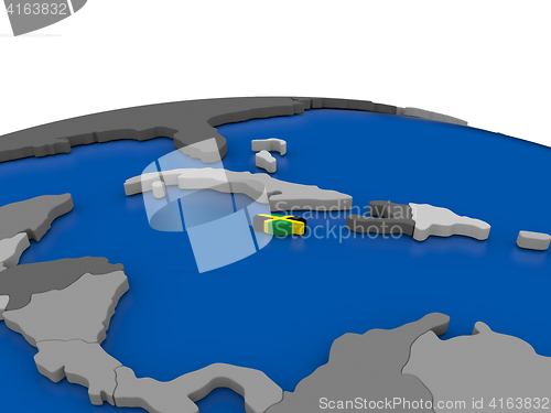 Image of Jamaica on 3D globe