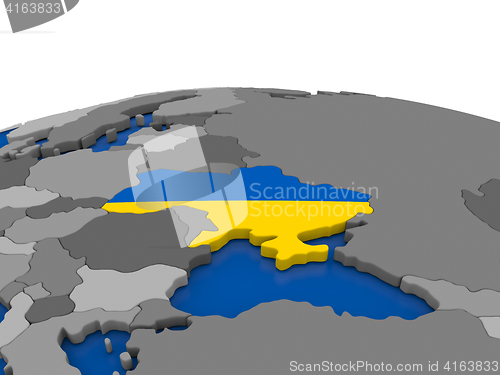 Image of Ukraine on 3D globe