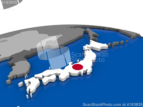 Image of Japan on 3D globe