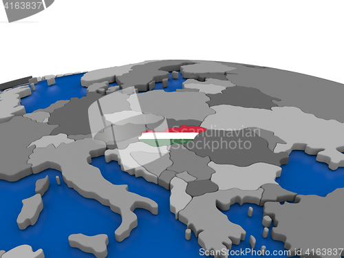 Image of Hungary on 3D globe