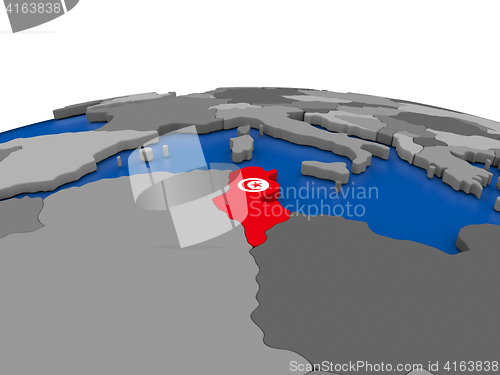 Image of Tunisia on 3D globe