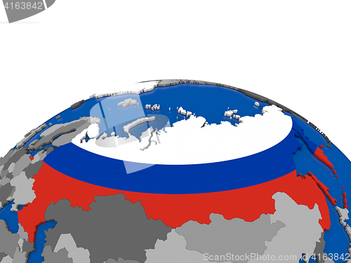 Image of Russia on 3D globe