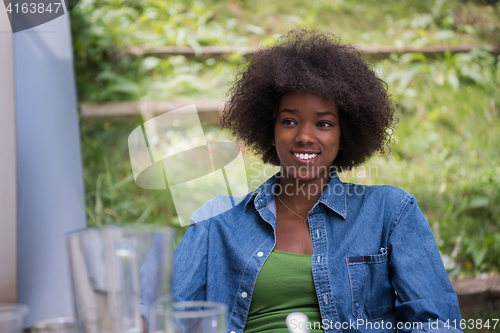 Image of Portrait of Beautiful happy African-American girl