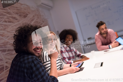 Image of Multiethnic startup business team on meeting