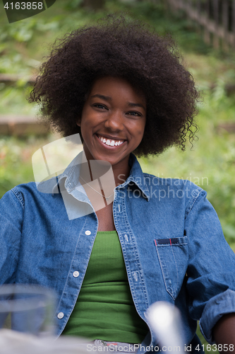 Image of Portrait of Beautiful happy African-American girl