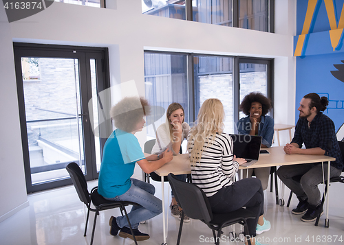 Image of Multiethnic startup business team on meeting