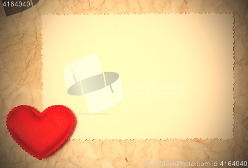 Image of heart with a blank card