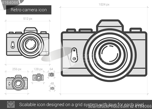 Image of Retro camera line icon.