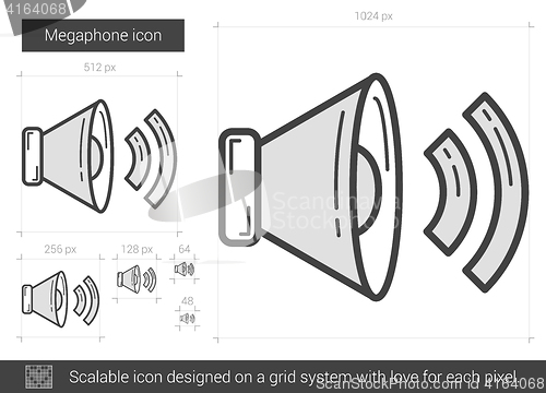 Image of Megaphone line icon.