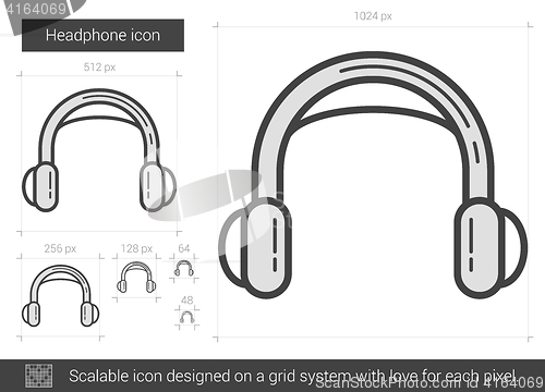 Image of Headphone line icon.